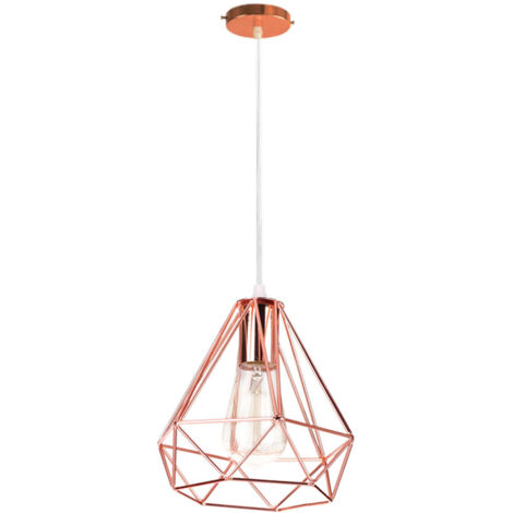 Industriale Lampadario a Sospensione In Metallo, Lampada da Soffitto E27 Ferro per Camera da Letto Soggiorno Sala da Pranzoa Cafe (Oro Rosa)