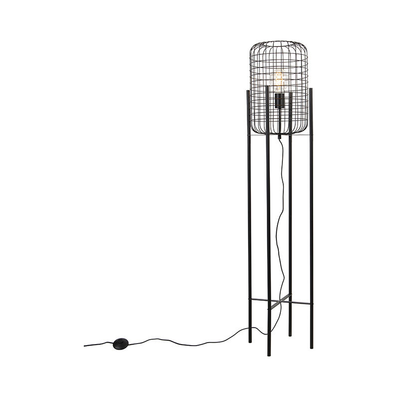 Industrial floor lamp black - Bliss Vefa