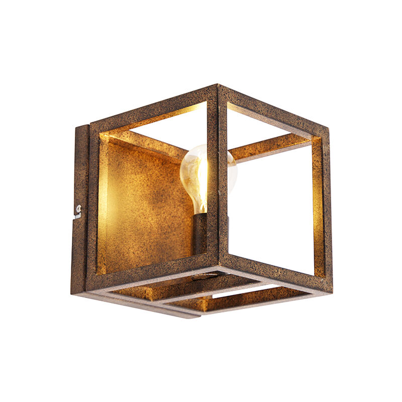 Industrial wall lamp rust brown - Cage