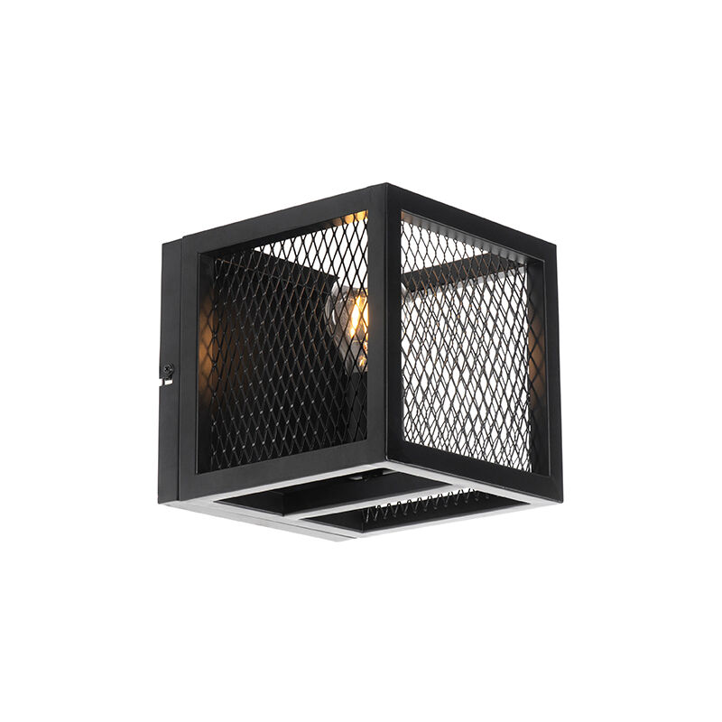 Industrial wall lamp black - Cage Mesh