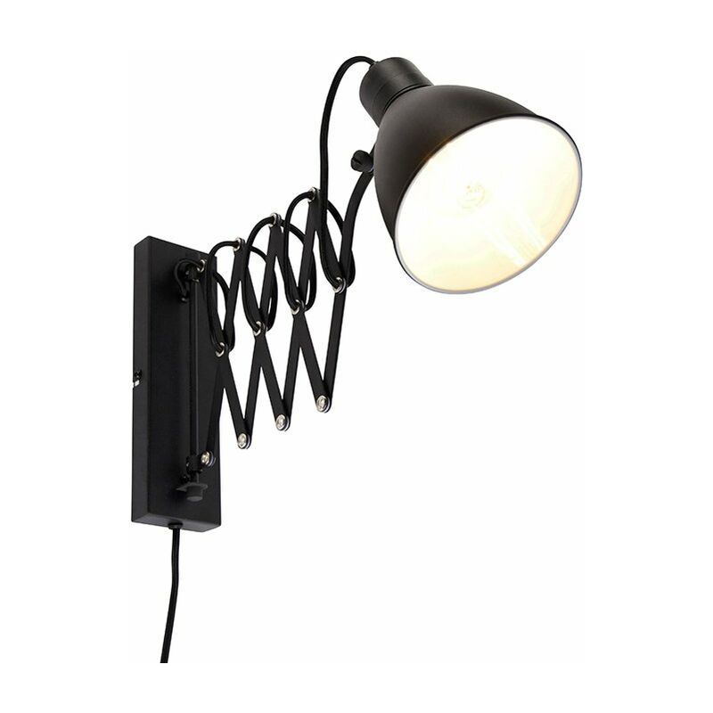 Image of Industrial wall lamp black adjustable -&hellip;