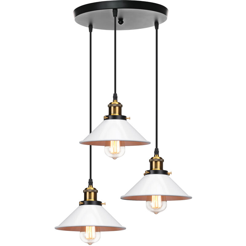 

Lámparas de Colgar Industriales Lámpara de Araña Iluminación de Techo Retro de 220MM,3 E27 Vintage Lámpara Edison Lustre para Restaurante Dormitorio