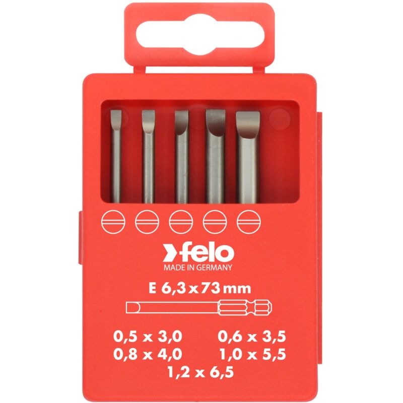 Felo - Jeu d'embouts profi E6.3X73mm. 5 pièces sl 03091716