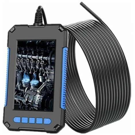 Industrie-Endoskop, digitale HD 1080p Inspektionskamera, 4,3-Zoll-Bildschirm, 5,5-mm-Wasserdichte Schlangenkamera, mit 6 LED-Leuchten, 5 m Semi-Rigid Kabel - Blau