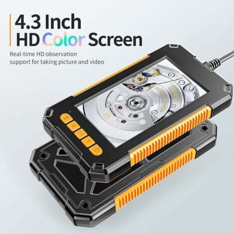 Industrie-Endoskop, Endoskop-Inspektionskamera mit zwei Köpfen, 1080P HD-Digitalendoskop mit zwei Linsen, 4,3-Zoll-LCD-Bildschirm, IP67 wasserdicht (10 m)