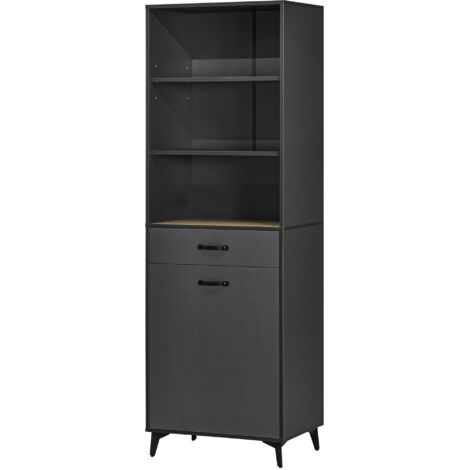 Industrie-Hochschrank für Restaurant, Oberfläche Eiche Hellgrau, 60×42×80 cm