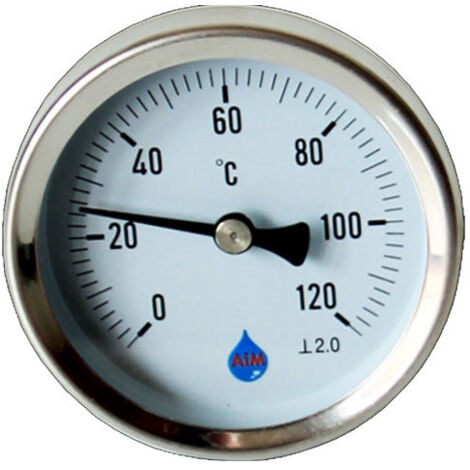 Industriel Température Métal Jauge Sonde 1/2" Entrée Arrière Thermomètre