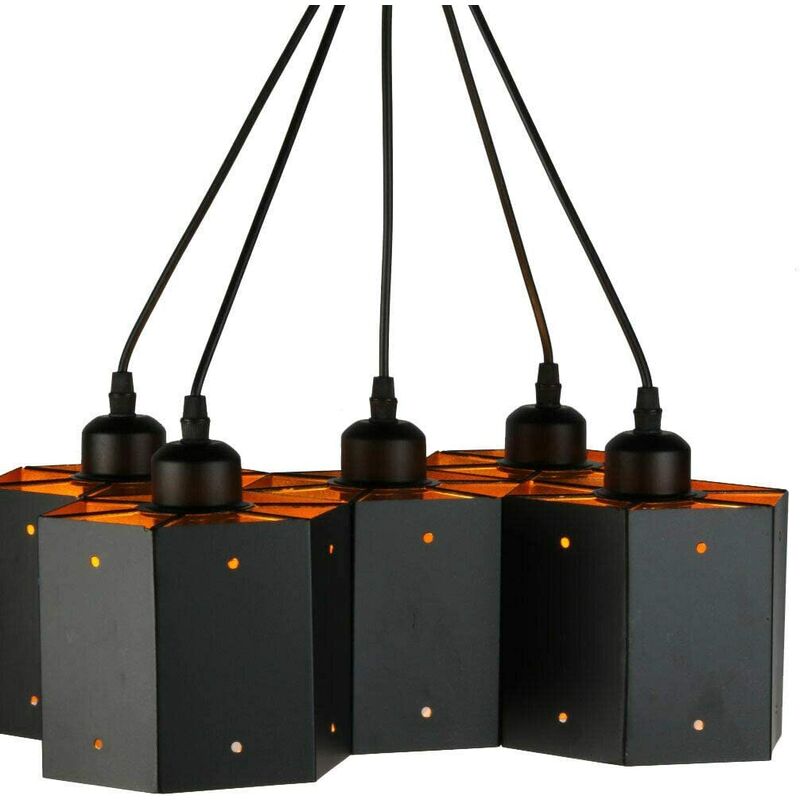 Industrielampe Vintage Hängeleuchte Einstellbarer Kronleuchter Deckenleuchte Pendellampe Kabellänge 100CM