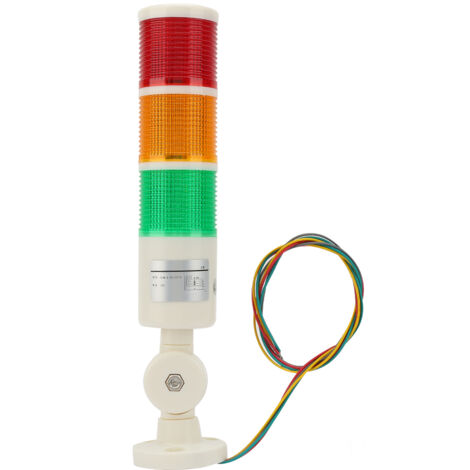 Industrielle 3-Farben-LED-Warnleuchte mit Schwenkfuß, 24 V DC