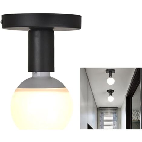 Industrielle Deckenleuchte, industrielle Vintage-Metall-Pendelleuchte, schmiedeeiserne Deckenleuchte, Mini-moderne kreative Deckenleuchte, für Eingang, Veranda, Flur, Dachboden, Gang, Esszimmer. (Schw