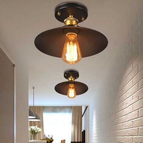 Industrielle Deckenleuchte Retro Vintage Kronleuchter Metall Lampenschirm E27, Moderne Loft Stil Eisen Pendelleuchte Deckenlampe für Schlafzimmer Wohnzimmer Flur Bar Zuhause Restaurant Café, Noir,
