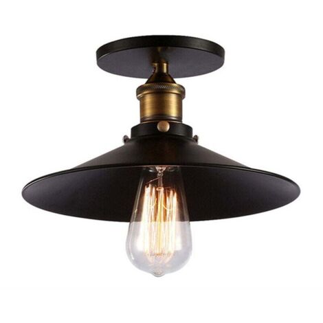 Industrielle Deckenleuchte Retro Vintage Kronleuchter Metall Lampenschirm E27, Moderne Loft Stil Eisen Pendelleuchte Deckenlampe für Schlafzimmer Wohnzimmer Flur Bar Zuhause Restaurant Café, Schwarz, 