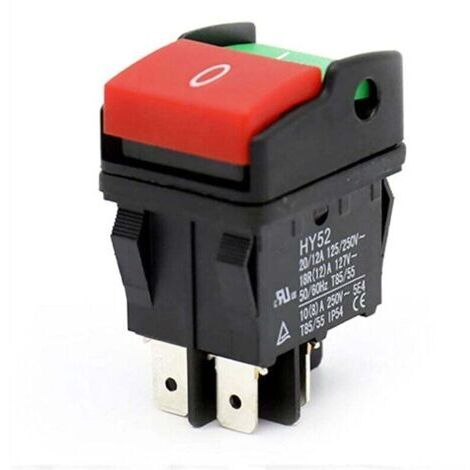 Industrielle Drucktaster mit Kontrollleuchte, 4-polig, 125–250 Volt