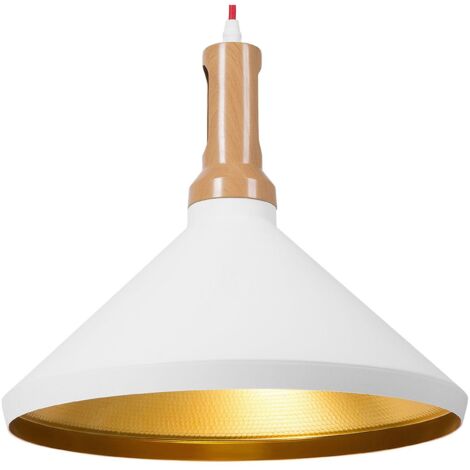 Industrielle Hängeleuchte Pendelleuchte Aluminium weiß/gold Liard - Weiß