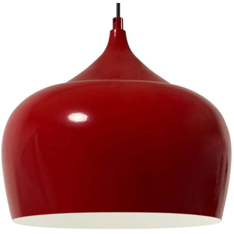 Industrielle Pendelleuchte aus handbemaltem Rot Metall – Vintage-Kronleuchter E27 Ø41 cm für Wohnzimmer, Schlafzimmer oder Esszimmer