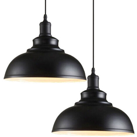 Industrielle Pendelleuchte, E27, 29 cm, 2 Stück, Hängelampe, Kronleuchter für Küche, Schlafzimmer, Wohnzimmer, Esszimmer