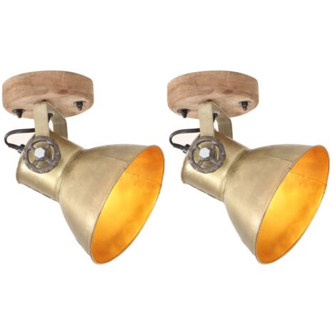 Industrielle Wand- / Deckenlampe 2 Stück Messing 20x25 cm E27