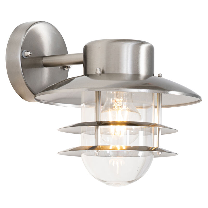 Qazqa Industrielle Wandleuchte Stahl Ip44 - Shell