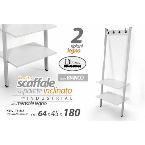 Industrielle weiße geneigte Wandgarderobe 64 x 45 x 180 h