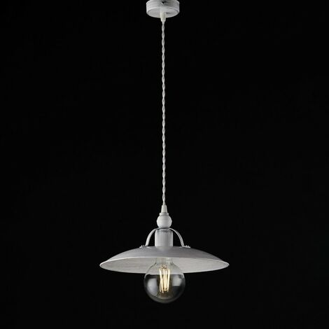 Industrieller minimalistischer Eisenweiß-Silber-Kronleuchter 30x h14 cm