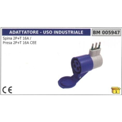 Industrieller Zwischenstecker 2-polig+Erde 16A CEE 005947