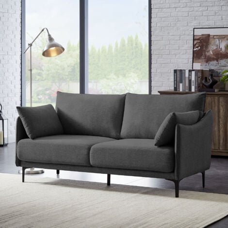 SICAAN Industrielles 2-Sitzer-Sofa SASHA aus dunkelgrauem Stoff