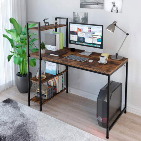 Industrielles Design Schreibtisch 120x62 Metall Offenes Bücherregal Cambridge