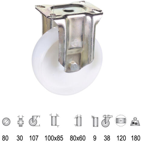 Industrielles Rad Nylon Festplatte 80 mm.