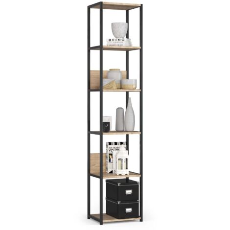 Industrielles Regal Schwarz 40 cm Sonoma Eiche 6 Regalböden B40xH32xT192 cm