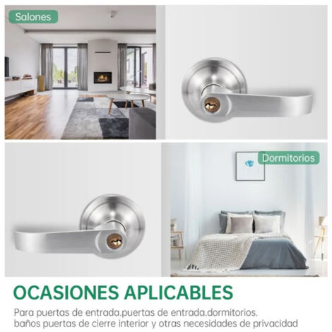 Industrielles Zylinderschloss mit 2 Hebeln, Antik-Metall- und Kupfer-Finish, für Büro-/Schlafzimmertüren