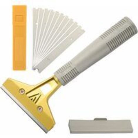 Industrieschaber mit 10 Klingen, Plancha-Schaber für Tapeten, Fensterschaber, für Kleber, Fensterfliesen, Auto, Spiegel, Reinigung, Gold