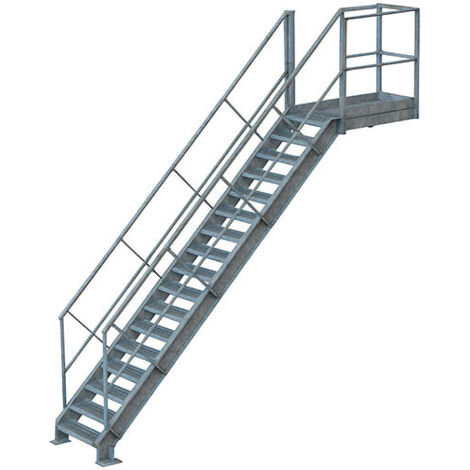 Industrietreppe aus Stahl, 18 Stufen - Standhöhe 3.60m - ETAGL1518