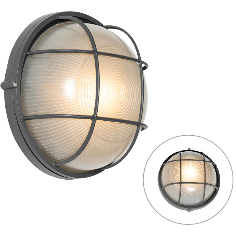 Qazqa Industrial Outdoor Wall Light Dark Grey Ip44 - Hanneke