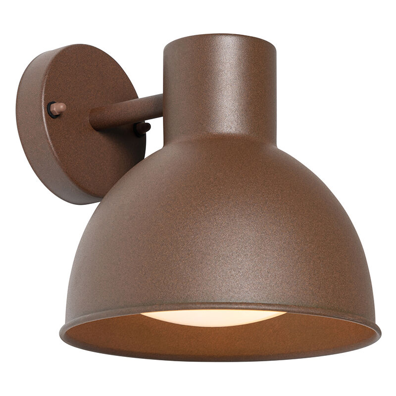 Qazqa Industrial Outdoor Wall Light Rust Brown Round Ip44 - Natas