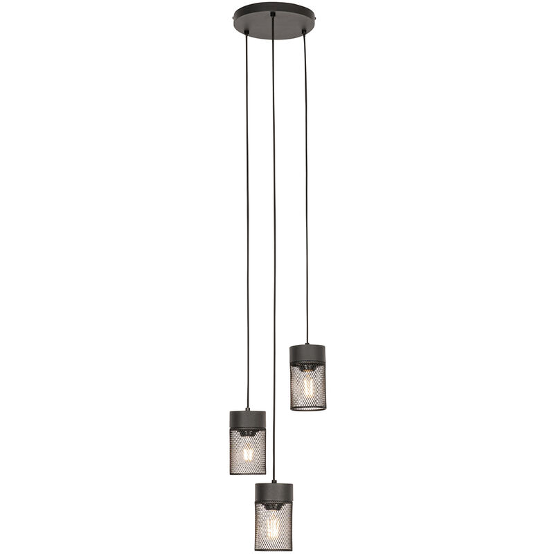 Image of Industrial Pendant Light Black 3-Light -&hellip;