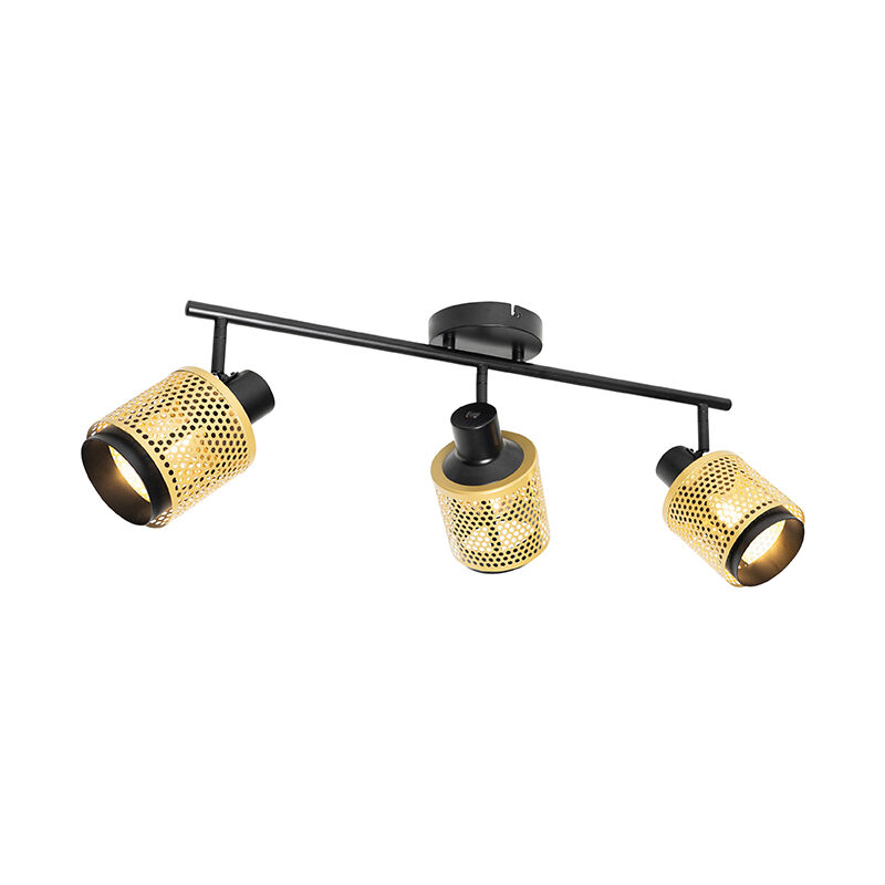 Image of Industrial Spotlight Black with Gold 3-Light&hellip;