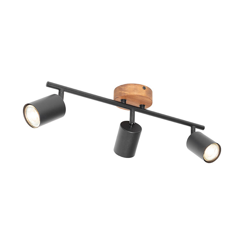 Image of Industrial Spotlight Black with Wood Tiltable&hellip;