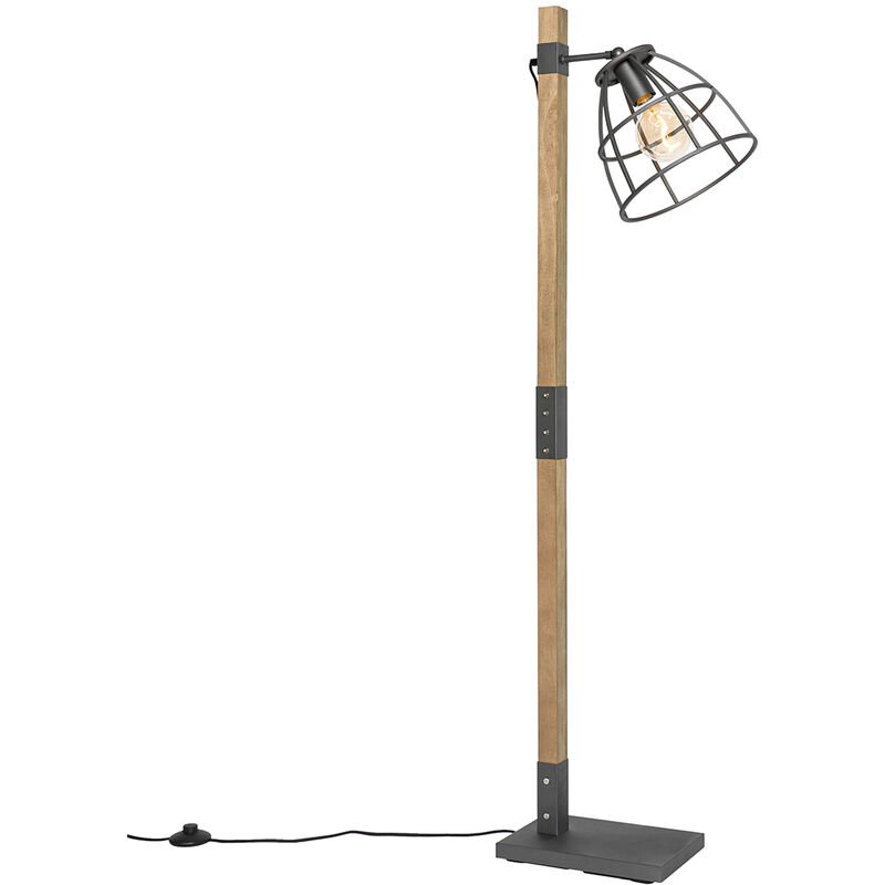 Image of Industrial Floor Lamp Dark Grey with&hellip;