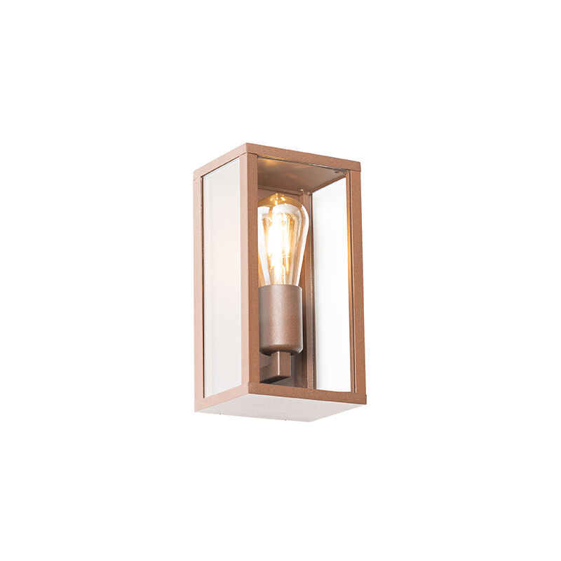 Qazqa - Industrial Wall Light Rust Brown 26 cm IP44 - Charlois