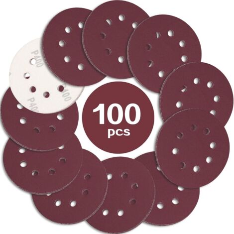 Kit 35 Disques à Poncer 125 Mm + 4 éponges De Ponçage (8 Trous) - Pour Meuleuse D'angle - Pour Métal, Bois, Plastique