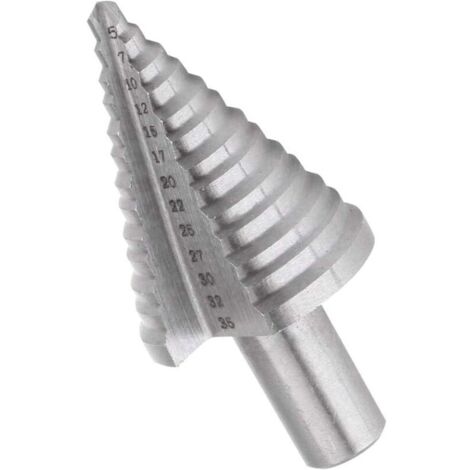 Ineasicer 13-Stufen-Kegelbohrer, 5–35 mm Rundschaftbohrer, titanbeschichtet, für Metall, Holz und Kunststoff