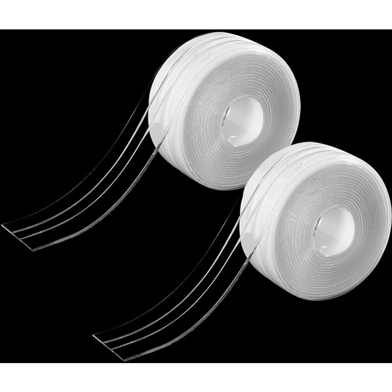 Ineasicer - 2 Pièces Joint Salle de Bain Transparent, Ruban d'étanchéité auto-adhésif en pvc pour Baignoire, Salle de Bain, Douche,Cuisine,