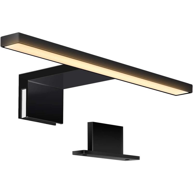 Lampe Miroir Salle de Bain led Noir 5W 30CM 400LM, Applique Miroir 3000K Blanc Chaud, Lampe Armoire de Toilette IP44 Imperméable, Éclairage pour