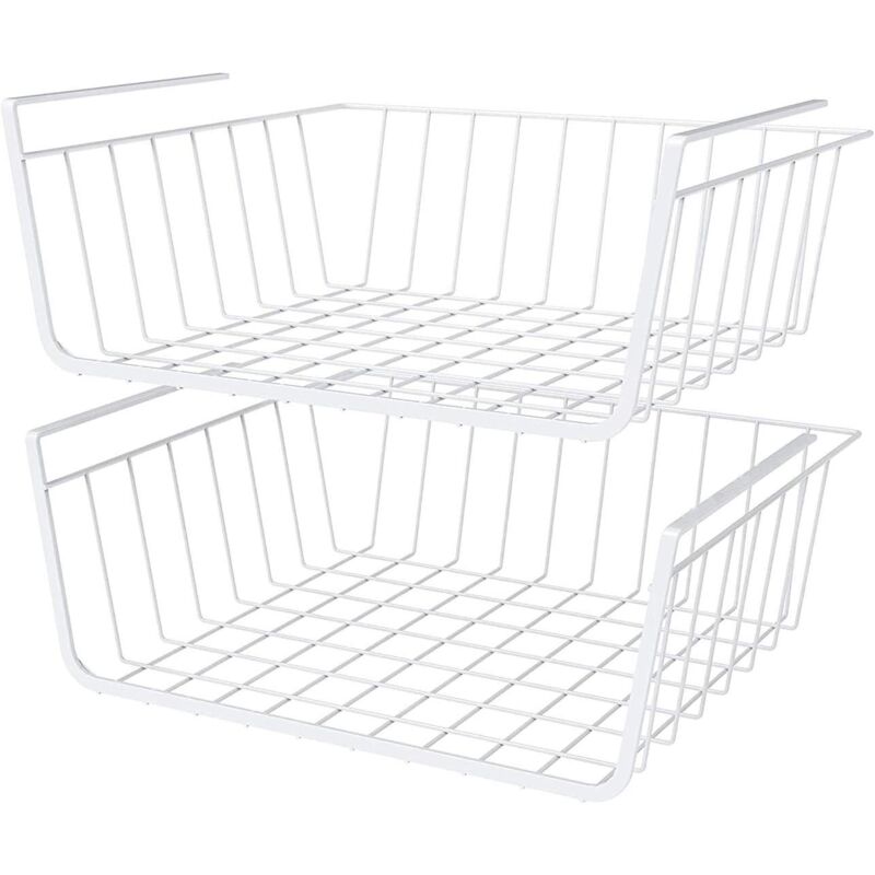Ineasicer - 2Pcs Organisateur Panier Suspendu, Panier Etagère Suspendu sous Etagère Panier de Rangement pour Placards de Cuisine, Armoires, étagères,