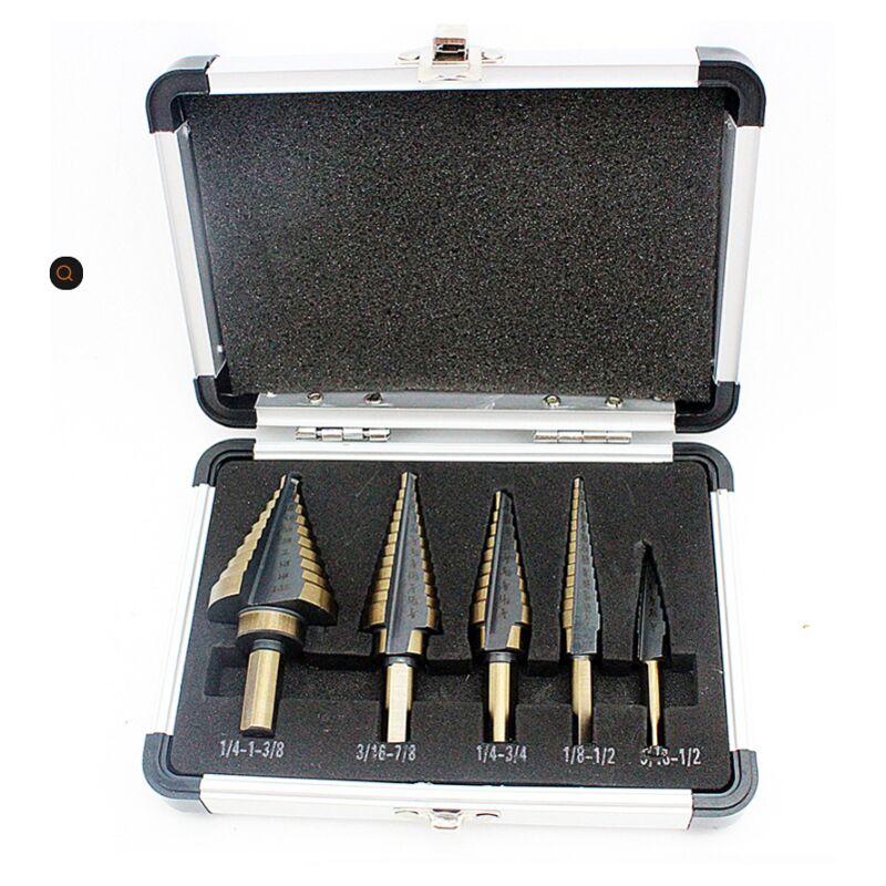 Ineasicer - 5 Pcs Foret Fraise Meche Etage, Foret Étagé, Tige Hexagonale, Avec Tampon De Centrage Automatique, Perçage Précis Dans L'acier, Le Métal