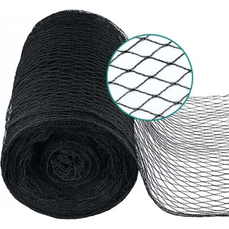 Ineasicer 8m x 10m Filet pour Bassin à Noir, Couverture en Filet à Mailles Fines - Protège Les Poissons des Oiseaux, des Chats, des Prédateurs, UV - Réutilisable, Piquets Inclus