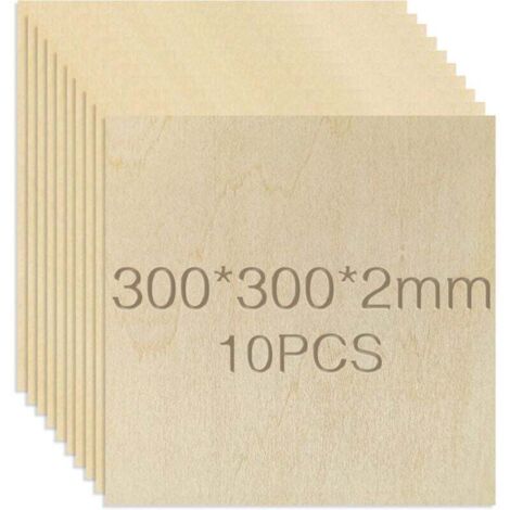 Ineasicer Contreplaqué, 10pcs 300 X 300 X 2mm, DIY Fait Main, Pyrogravure, Planche de Bois Modèle Avion, Plaque Bois