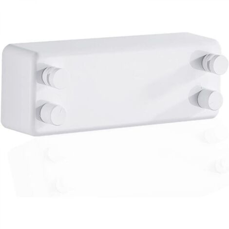 Ineasicer Corde à Linge RéTractable,Fil Linge Extensible RéGlable 4.2 m,Poteau Etendoir Linge Exterieur,Corde a Linge Exterieur,pour IntéRieur D'HôTel, Balcon-blanc