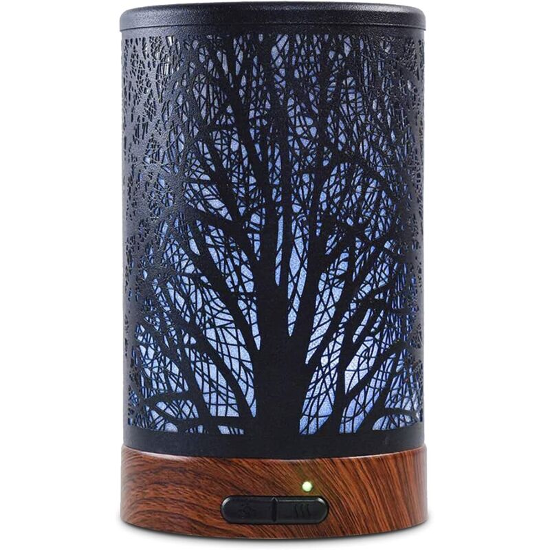 Diffuseur d'Huiles Essentielles Ultrasonique Aromathérapie Electrique en Métal avec 7-Couleurs Changeantes, Minuterie et Arrêt Automatique pour
