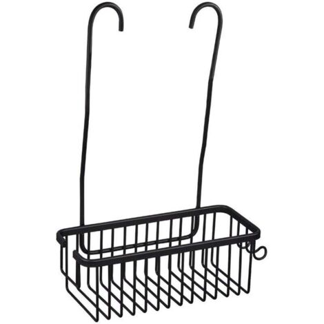 Ineasicer Étagère de Douche a Suspendre, Panier de Douche Sans Perçage Porte Savon Douche en Acier Inoxydable, Etagère de Douche à accrocher au Mitigeur de Douche avec 2 Crochets Support Douche, Noir